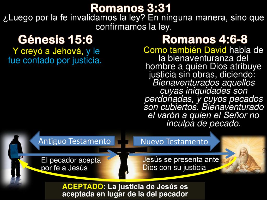 ACEPTADO: La justicia de Jesús es aceptada en lugar de la del pecador