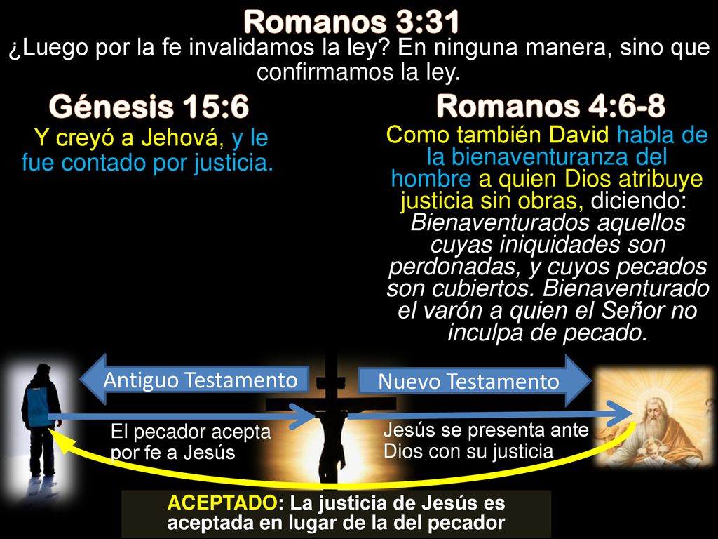 ACEPTADO: La justicia de Jesús es aceptada en lugar de la del pecador