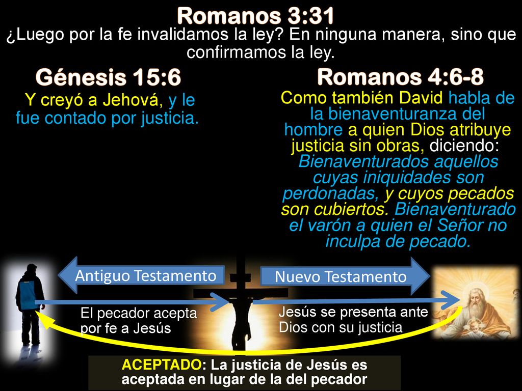 ACEPTADO: La justicia de Jesús es aceptada en lugar de la del pecador