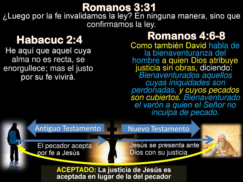 ACEPTADO: La justicia de Jesús es aceptada en lugar de la del pecador