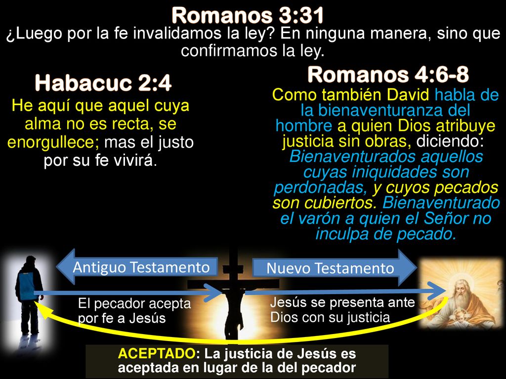 ACEPTADO: La justicia de Jesús es aceptada en lugar de la del pecador