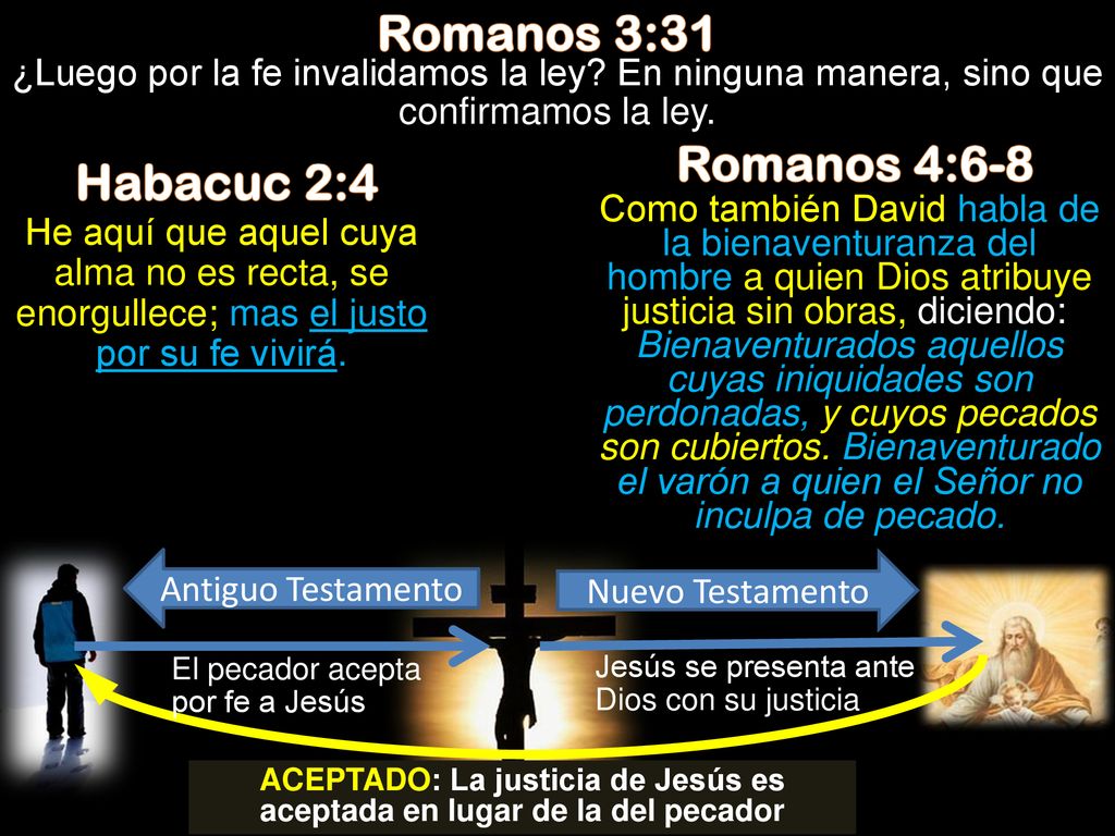 ACEPTADO: La justicia de Jesús es aceptada en lugar de la del pecador