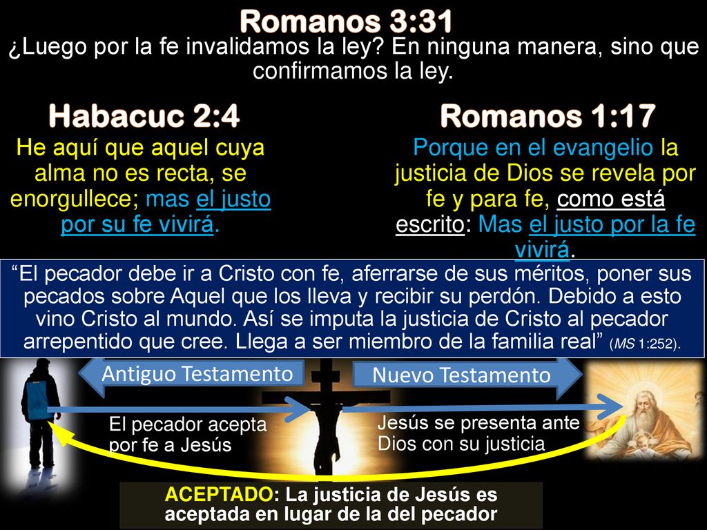 ACEPTADO: La justicia de Jesús es aceptada en lugar de la del pecador