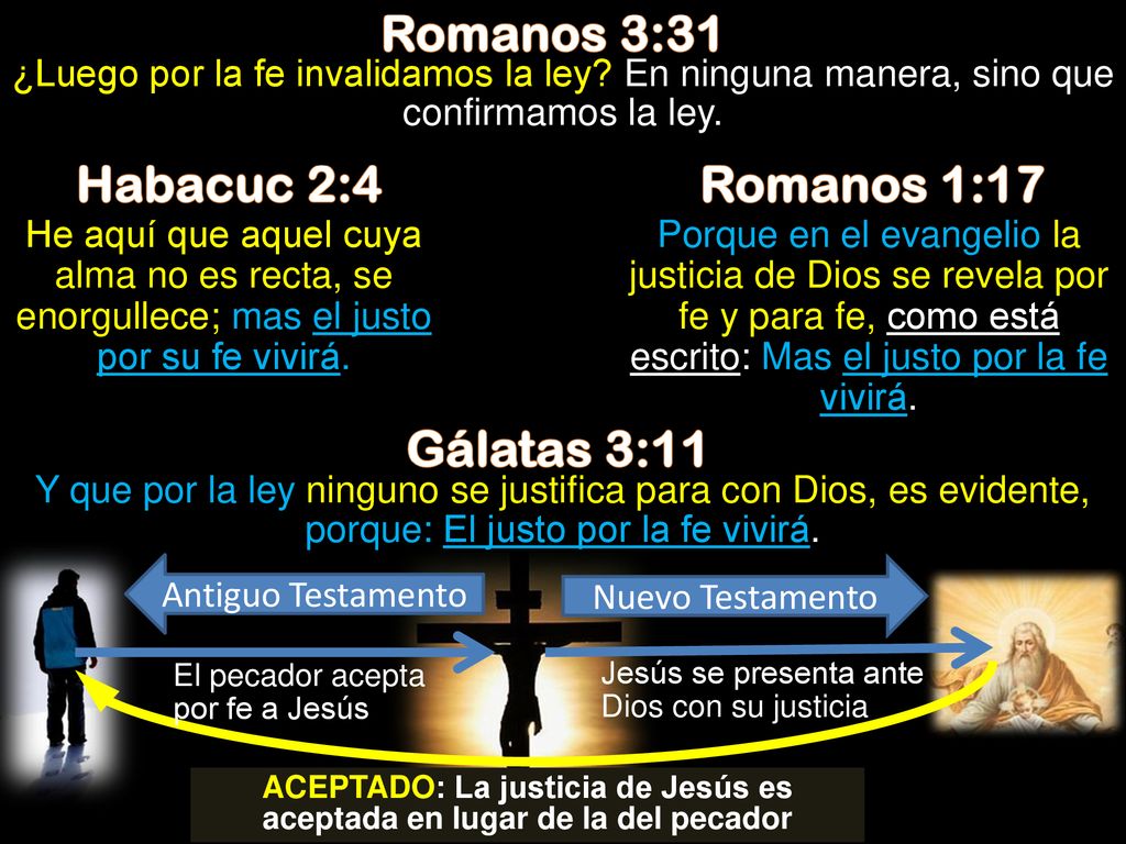ACEPTADO: La justicia de Jesús es aceptada en lugar de la del pecador