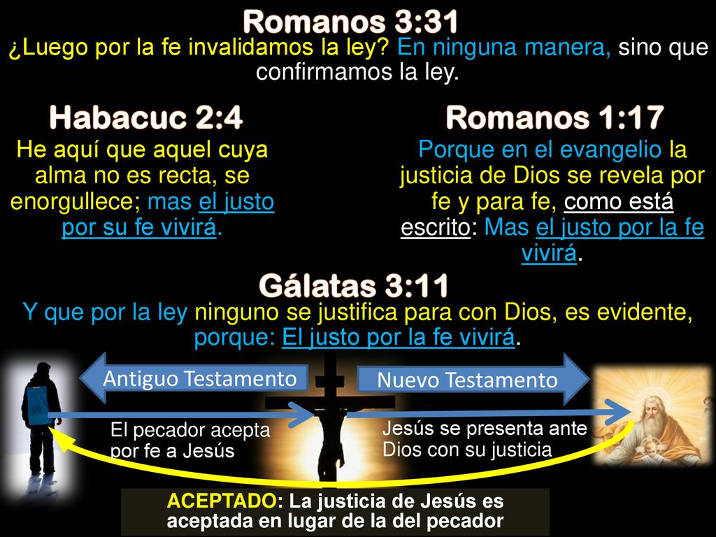 ACEPTADO: La justicia de Jesús es aceptada en lugar de la del pecador
