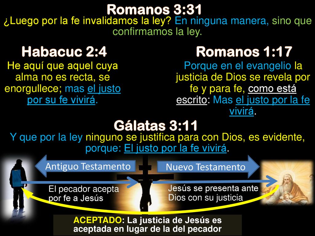 ACEPTADO: La justicia de Jesús es aceptada en lugar de la del pecador
