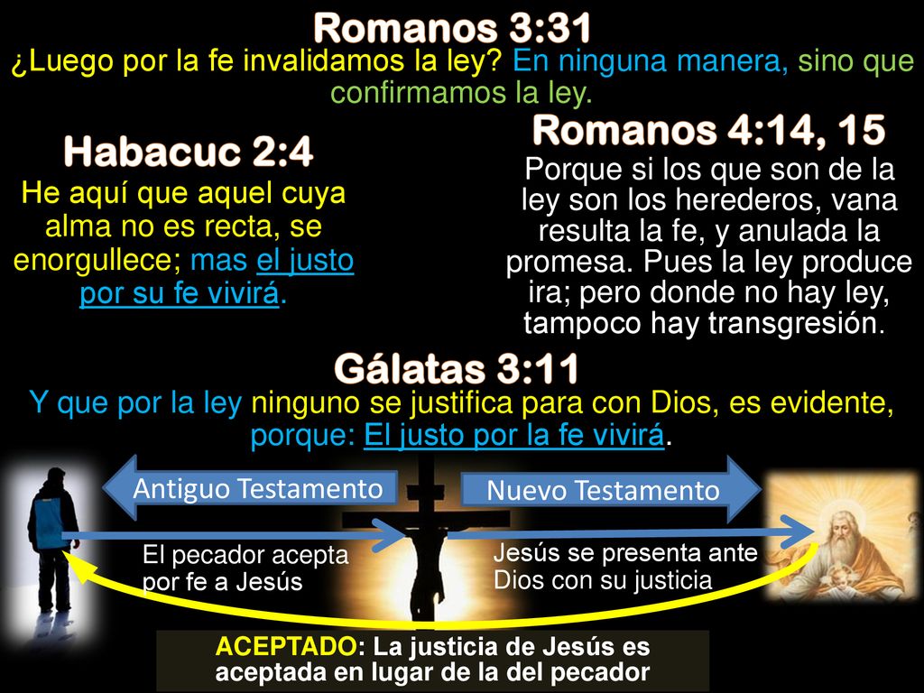 ACEPTADO: La justicia de Jesús es aceptada en lugar de la del pecador