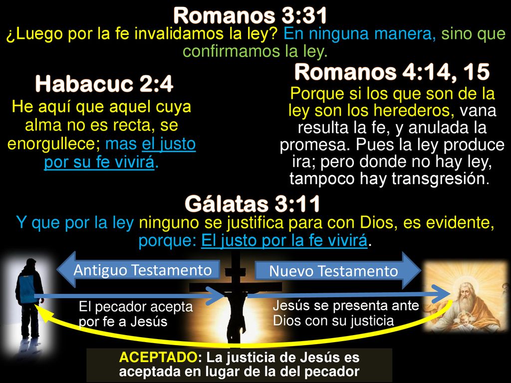 ACEPTADO: La justicia de Jesús es aceptada en lugar de la del pecador