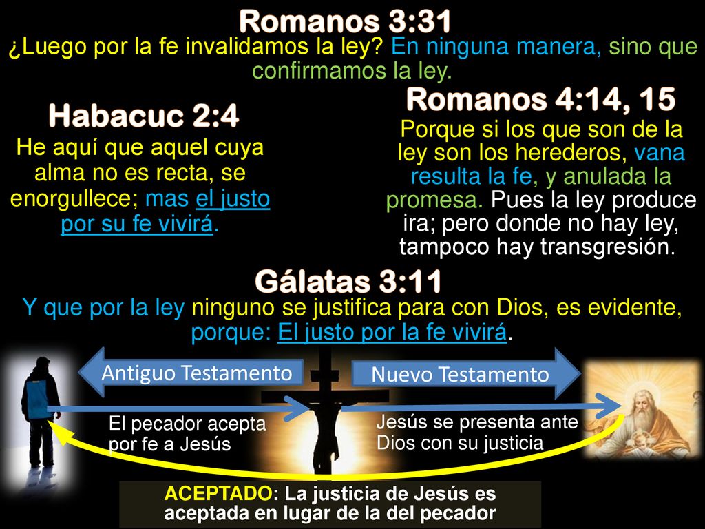 ACEPTADO: La justicia de Jesús es aceptada en lugar de la del pecador