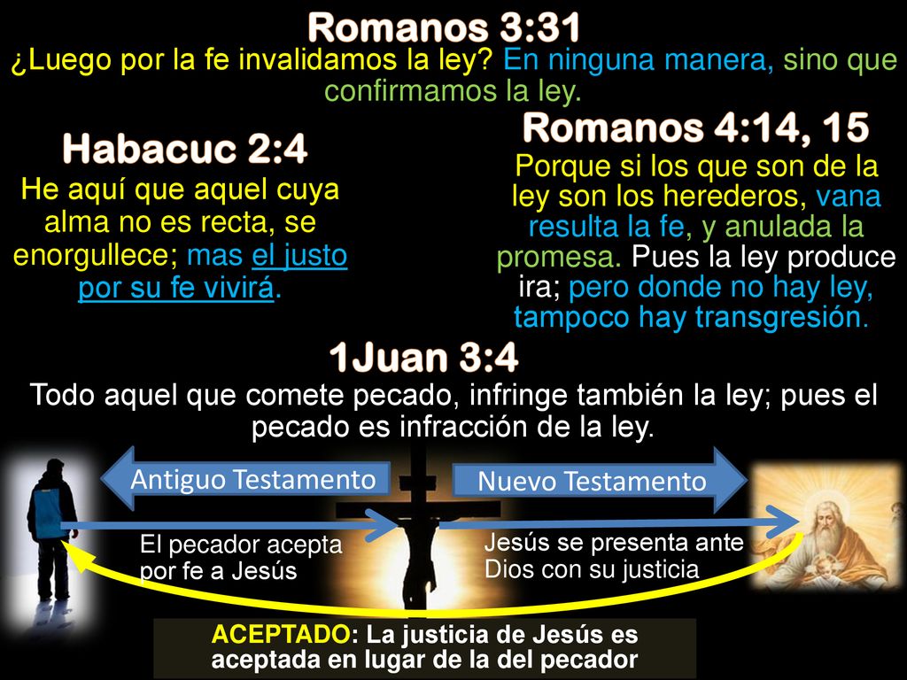 ACEPTADO: La justicia de Jesús es aceptada en lugar de la del pecador