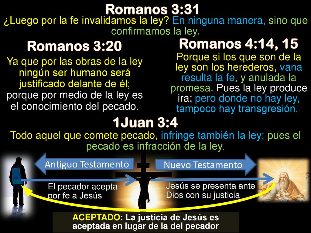ACEPTADO: La justicia de Jesús es aceptada en lugar de la del pecador