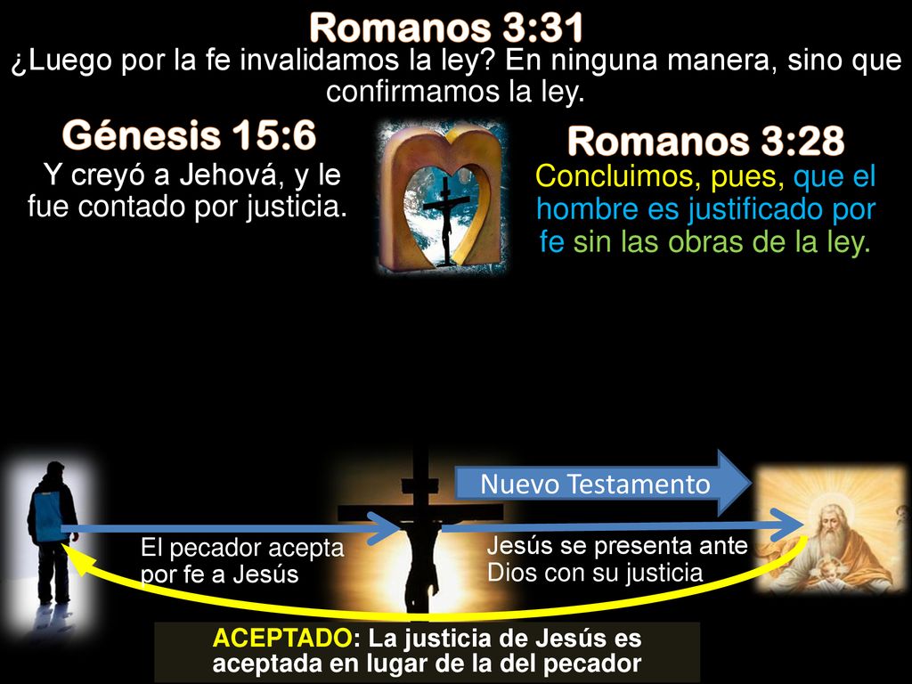 ACEPTADO: La justicia de Jesús es aceptada en lugar de la del pecador