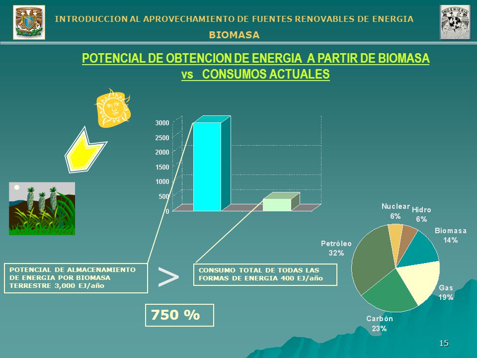 POTENCIAL DE OBTENCION DE ENERGIA A PARTIR DE BIOMASA vs CONSUMOS ACTUALES