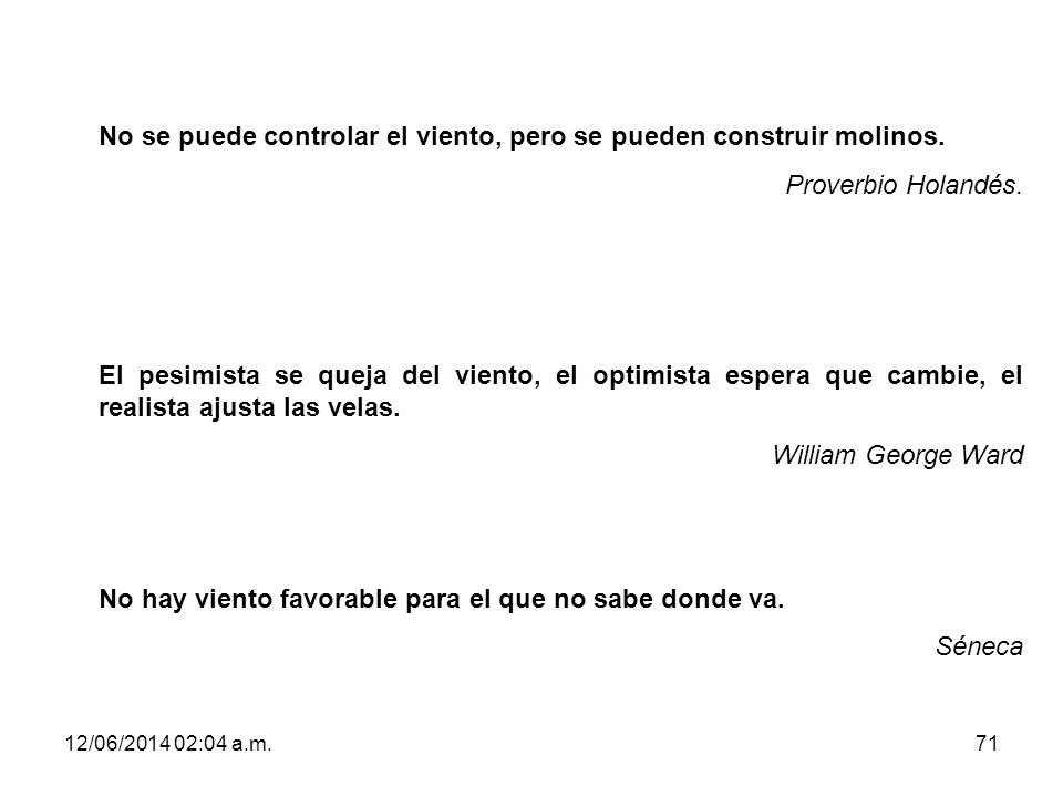 No se puede controlar el viento, pero se pueden construir molinos.