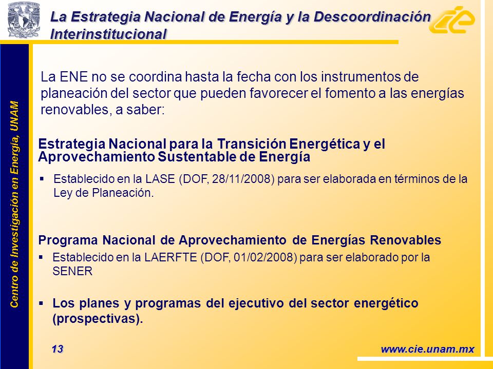 La Estrategia Nacional de Energía y la Descoordinación Interinstitucional