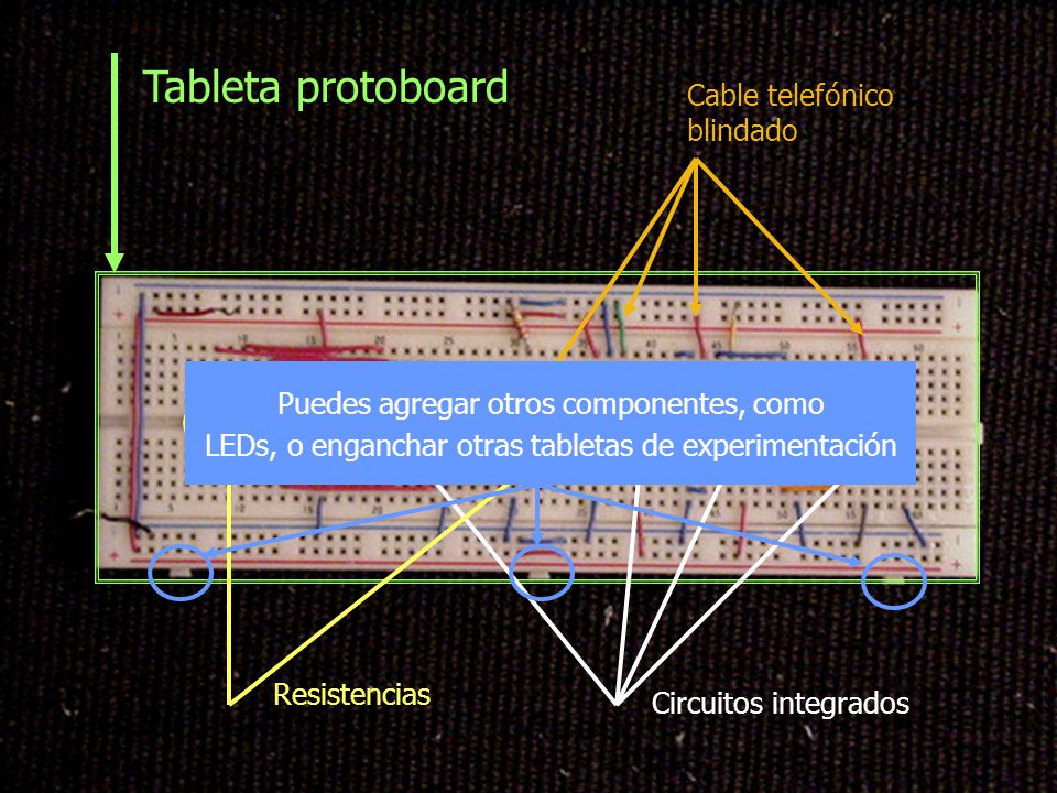 Tableta protoboard Cable telefónico blindado