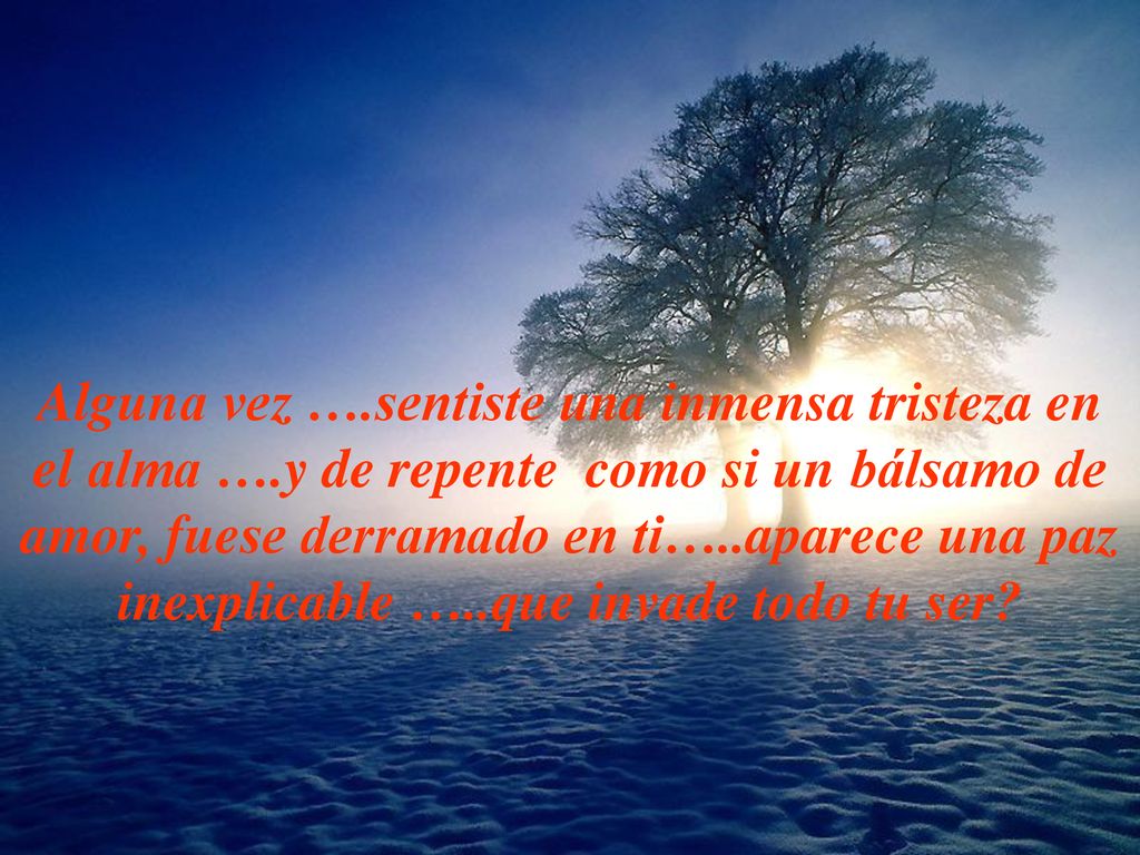 Alguna vez …. sentiste una inmensa tristeza en el alma …