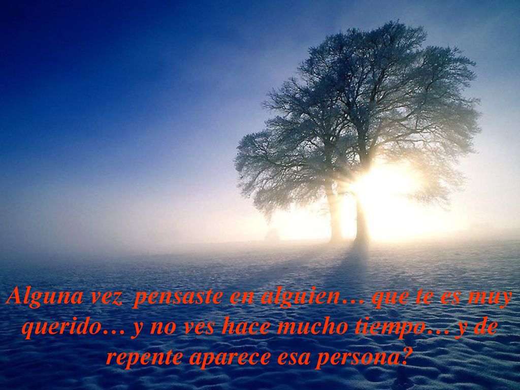 Alguna vez pensaste en alguien… que te es muy querido… y no ves hace mucho tiempo… y de repente aparece esa persona