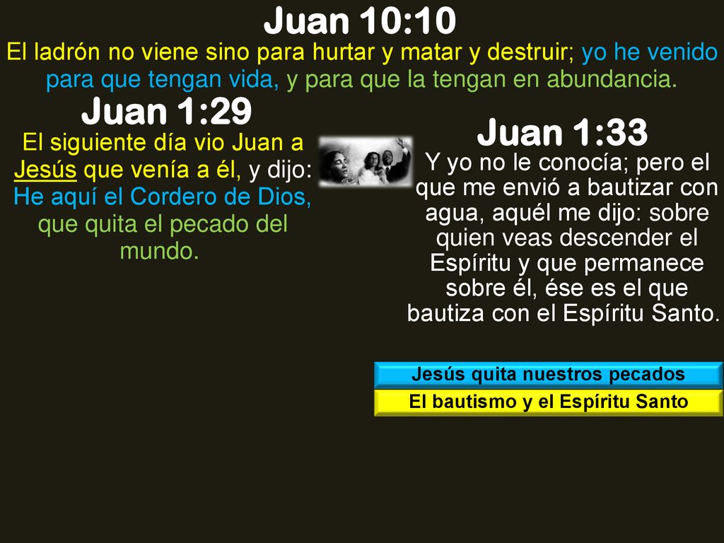 Jesús quita nuestros pecados El bautismo y el Espíritu Santo