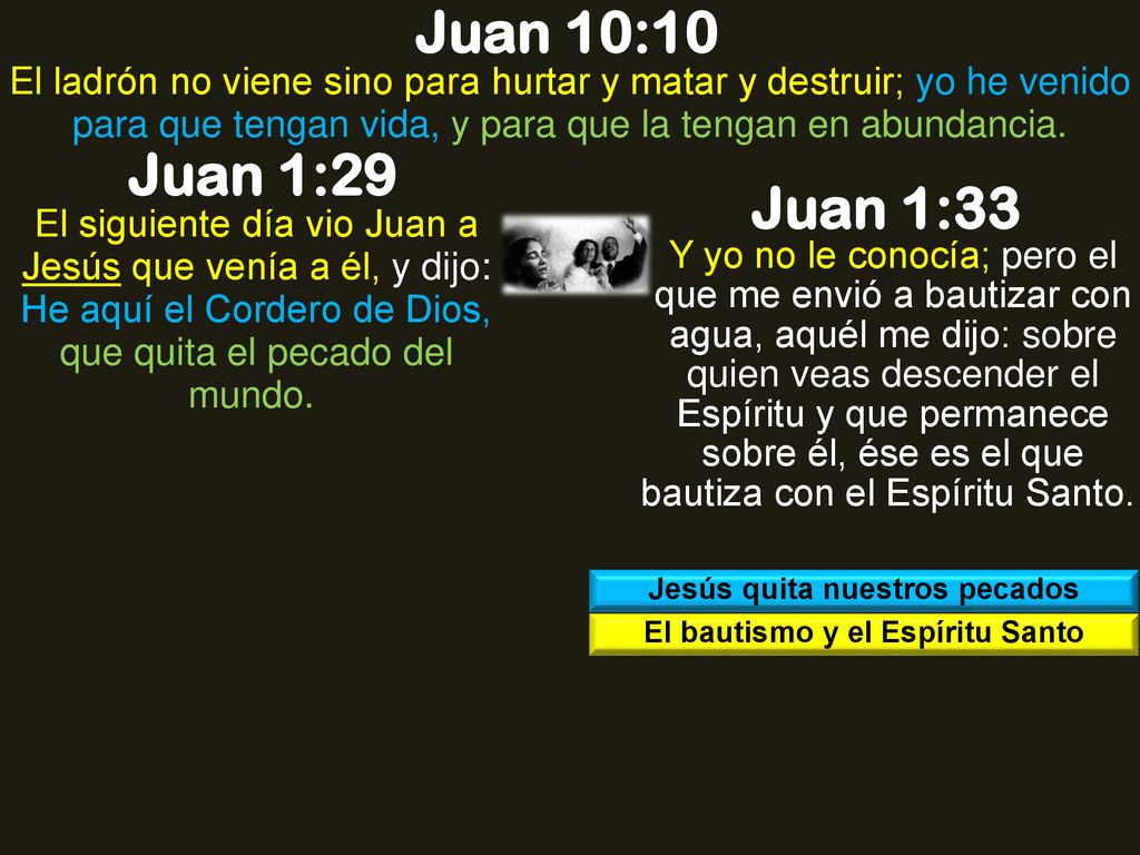 Jesús quita nuestros pecados El bautismo y el Espíritu Santo