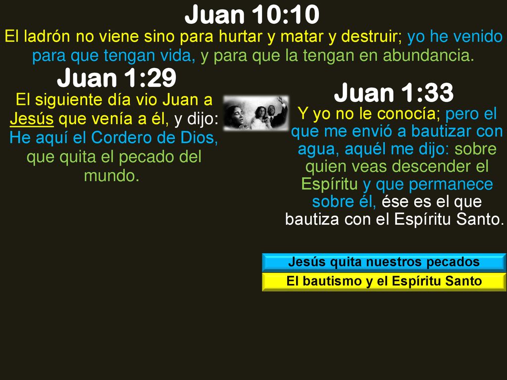 Jesús quita nuestros pecados El bautismo y el Espíritu Santo