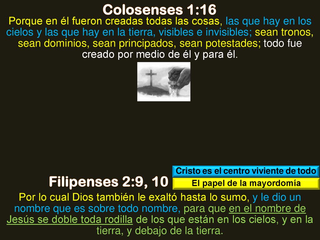Cristo es el centro viviente de todo El papel de la mayordomía