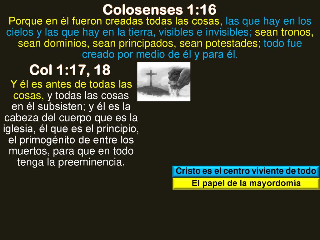 Cristo es el centro viviente de todo El papel de la mayordomía