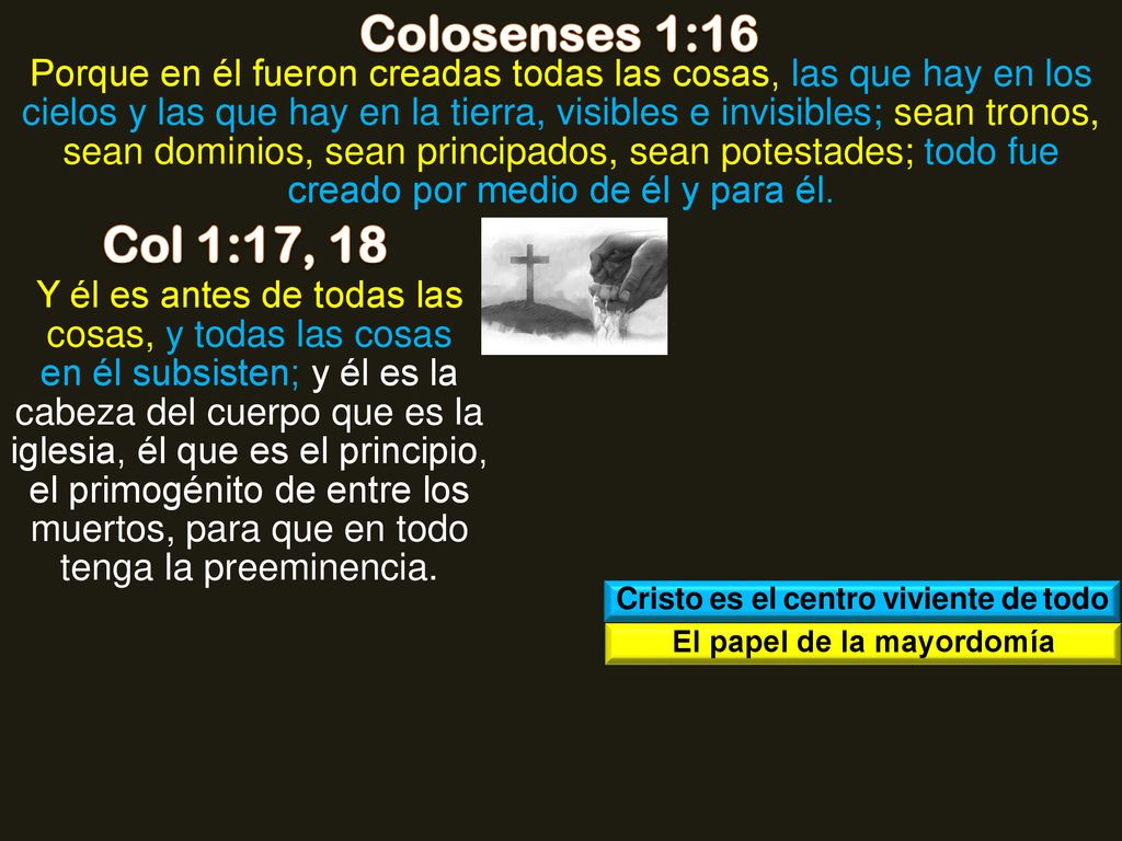 Cristo es el centro viviente de todo El papel de la mayordomía