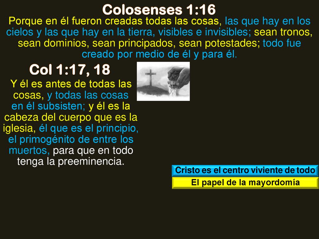 Cristo es el centro viviente de todo El papel de la mayordomía