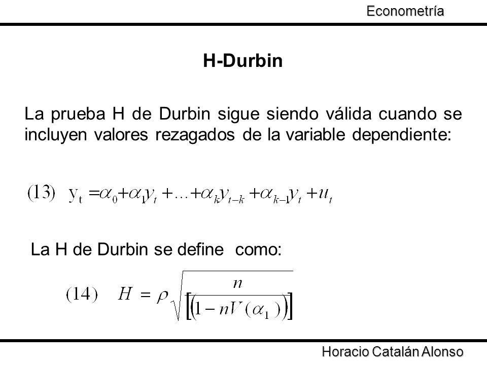 Econometría H-Durbin. La prueba H de Durbin sigue siendo válida cuando se incluyen valores rezagados de la variable dependiente: