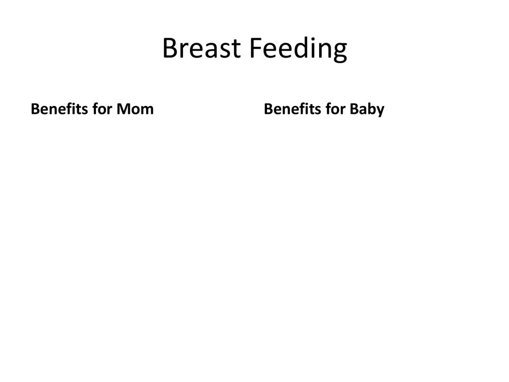 Breast Feeding Benefits for Mom Benefits for Baby