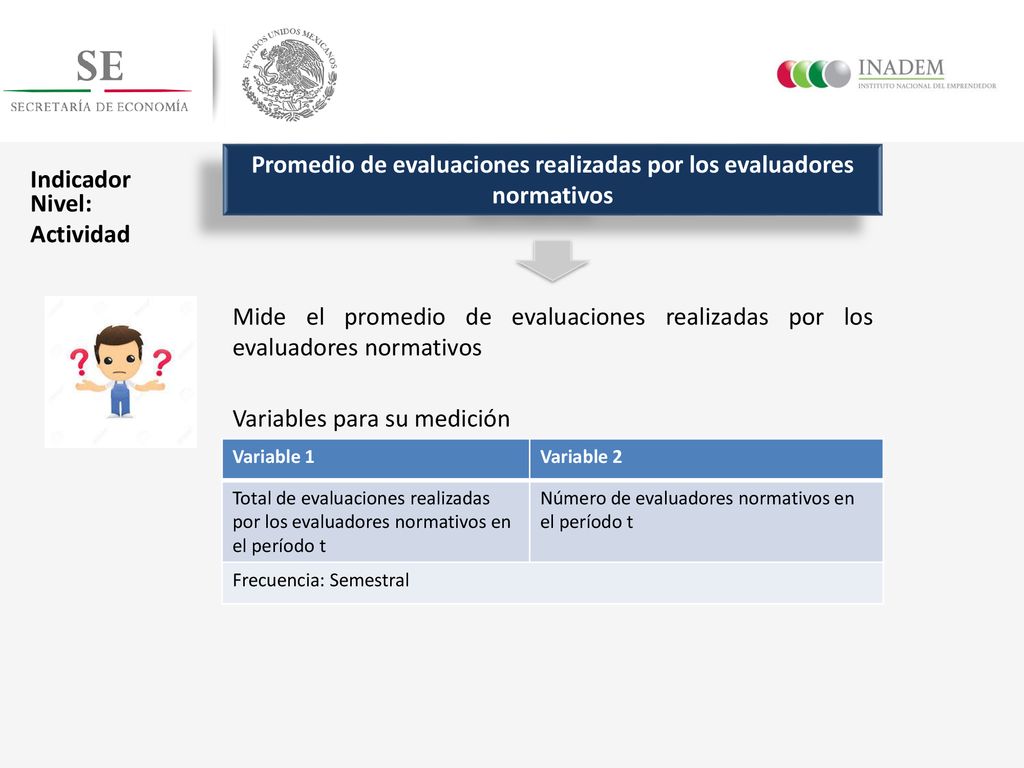 Promedio de evaluaciones realizadas por los evaluadores normativos