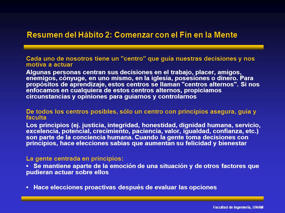 Resumen del Hábito 2: Comenzar con el Fin en la Mente