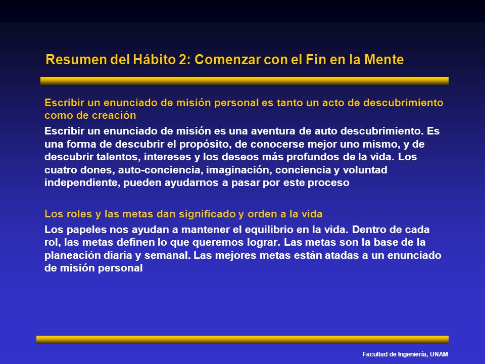 Resumen del Hábito 2: Comenzar con el Fin en la Mente