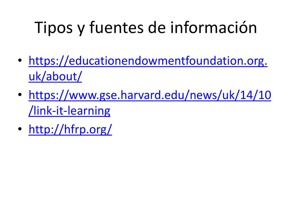 Tipos y fuentes de información