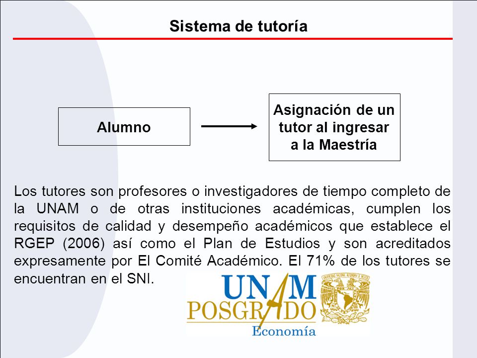 Asignación de un tutor al ingresar a la Maestría
