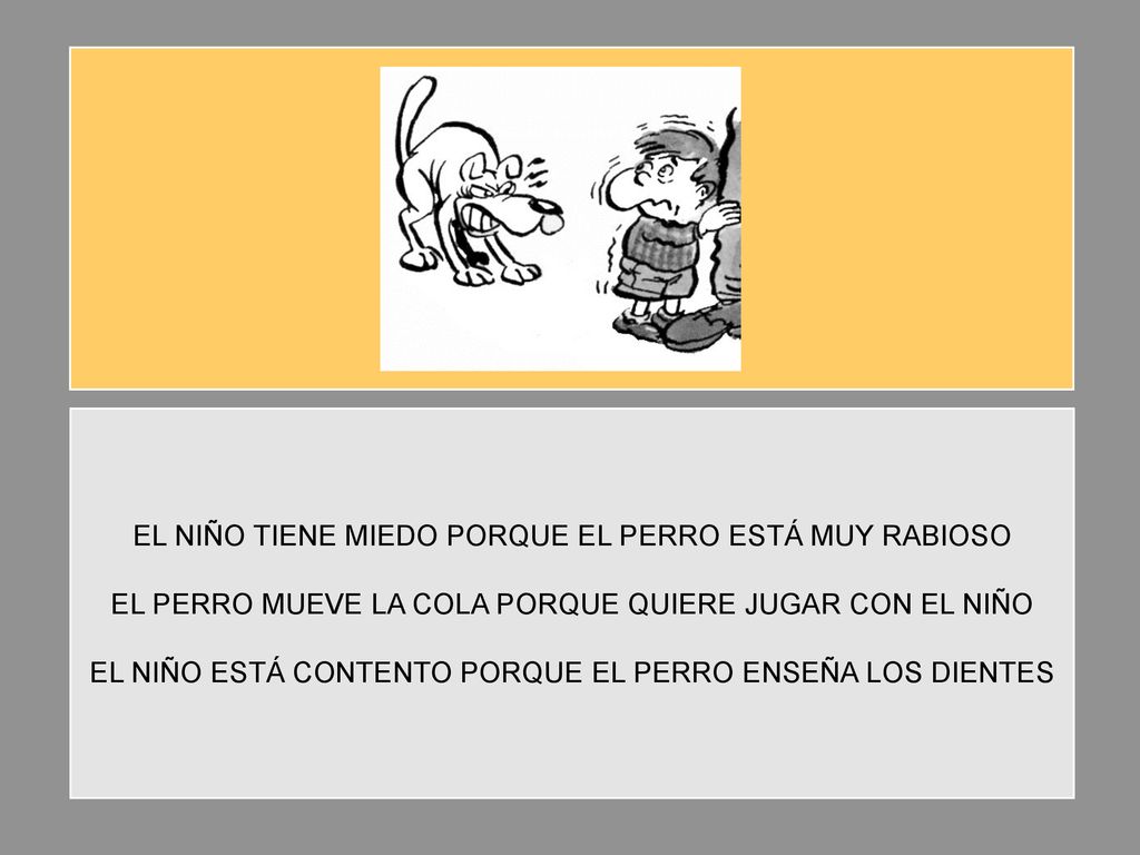 EL NIÑO TIENE MIEDO PORQUE EL PERRO ESTÁ MUY RABIOSO
