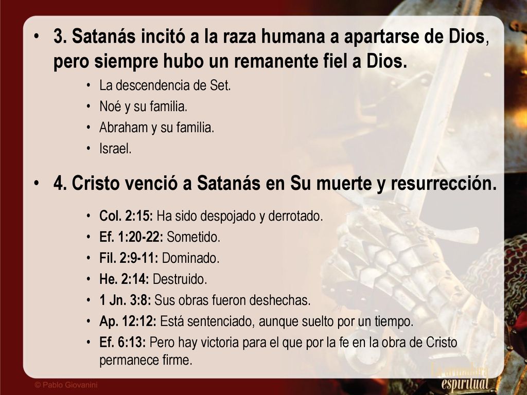 4. Cristo venció a Satanás en Su muerte y resurrección.