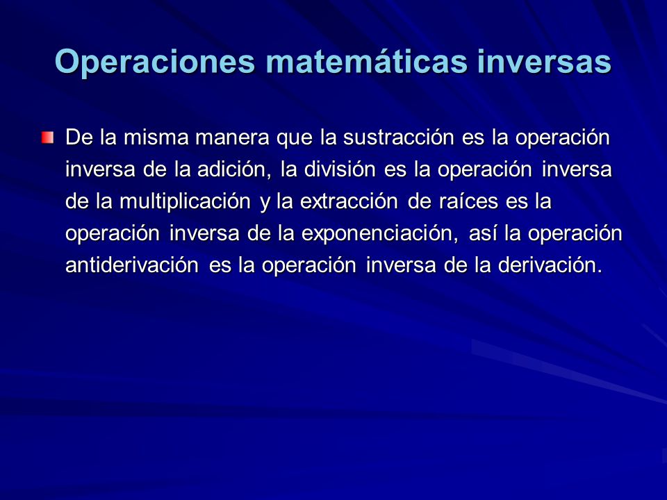 Operaciones matemáticas inversas