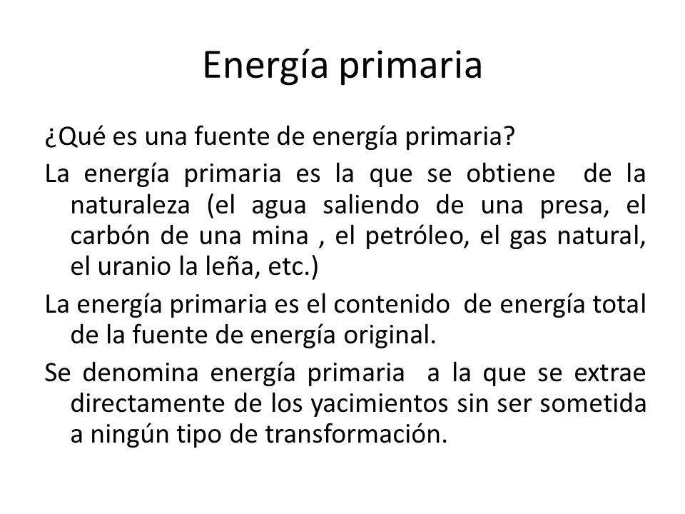 Energía primaria