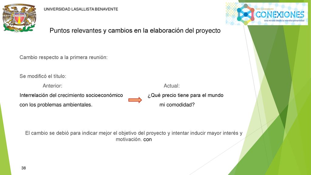 Puntos relevantes y cambios en la elaboración del proyecto