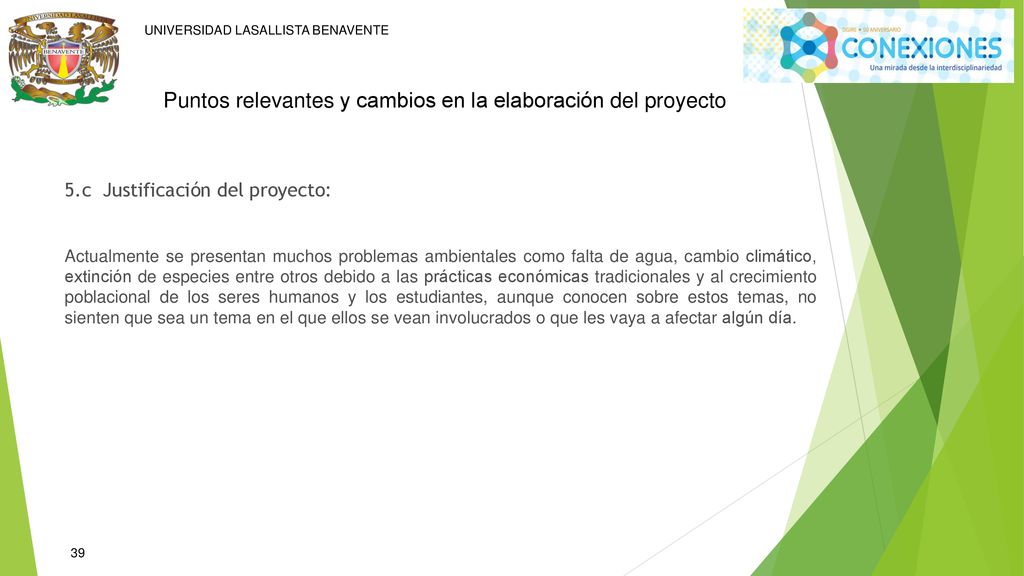 Puntos relevantes y cambios en la elaboración del proyecto