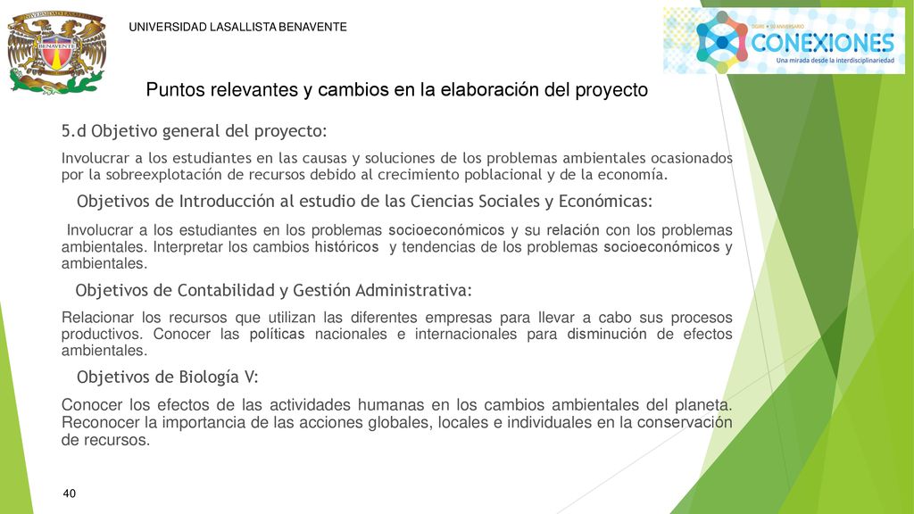 Puntos relevantes y cambios en la elaboración del proyecto