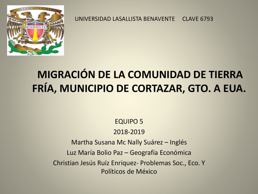 UNIVERSIDAD LASALLISTA BENAVENTE CLAVE 6793