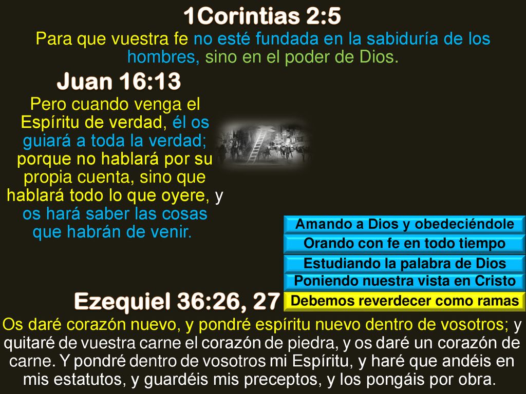 1Corintias 2:5 Juan 16:13 Ezequiel 36:26, 27