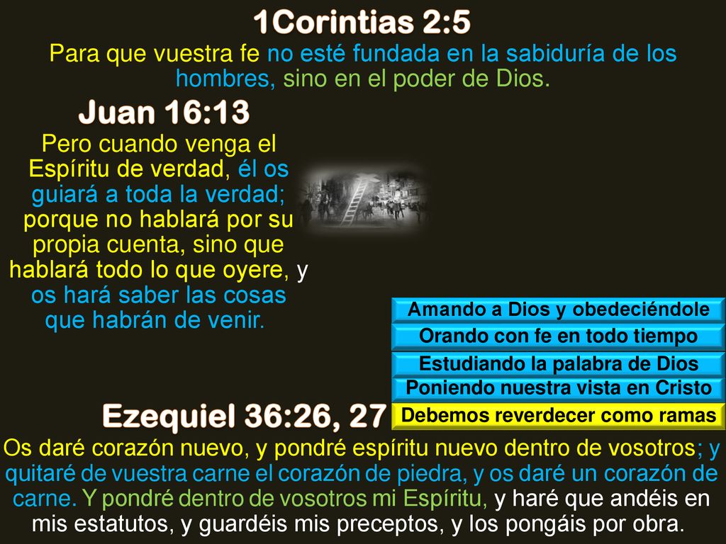 1Corintias 2:5 Juan 16:13 Ezequiel 36:26, 27