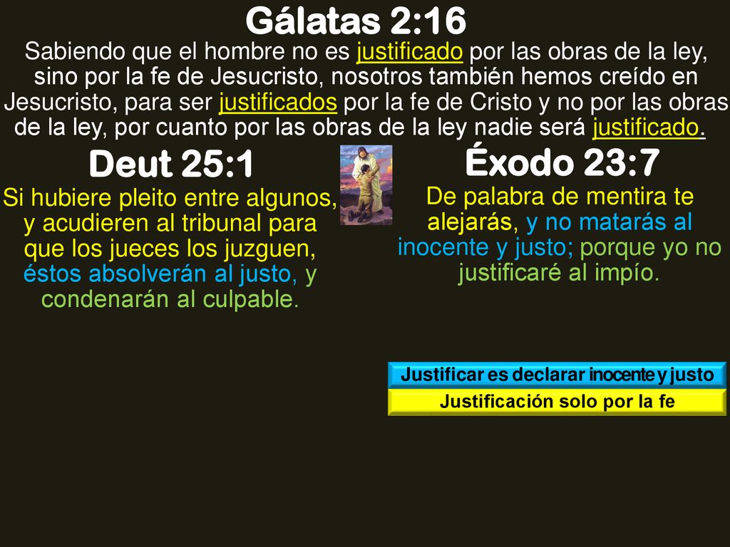 Justificar es declarar inocente y justo Justificación solo por la fe