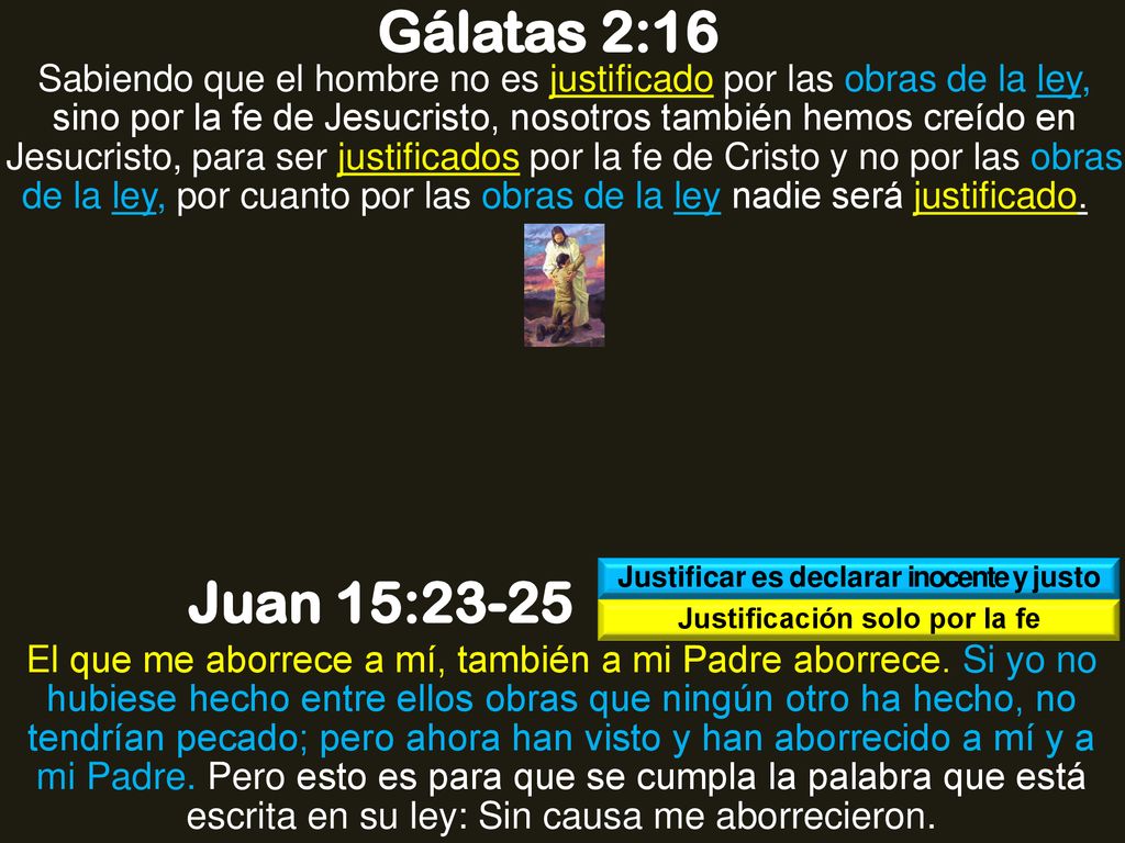 Justificar es declarar inocente y justo Justificación solo por la fe