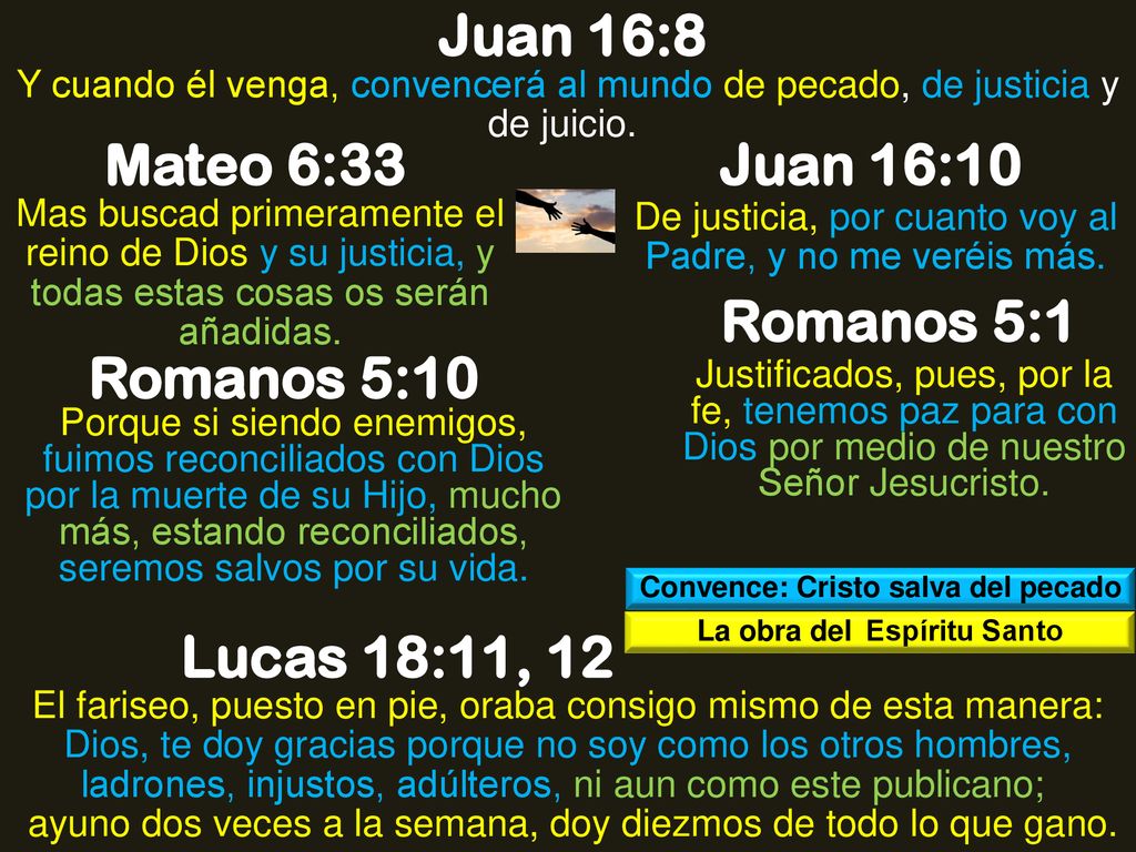 Convence: Cristo salva del pecado La obra del Espíritu Santo