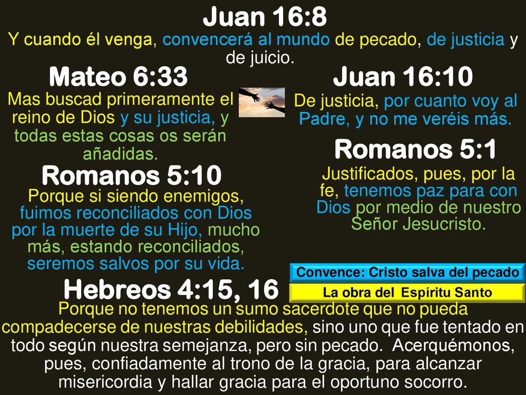 Convence: Cristo salva del pecado La obra del Espíritu Santo